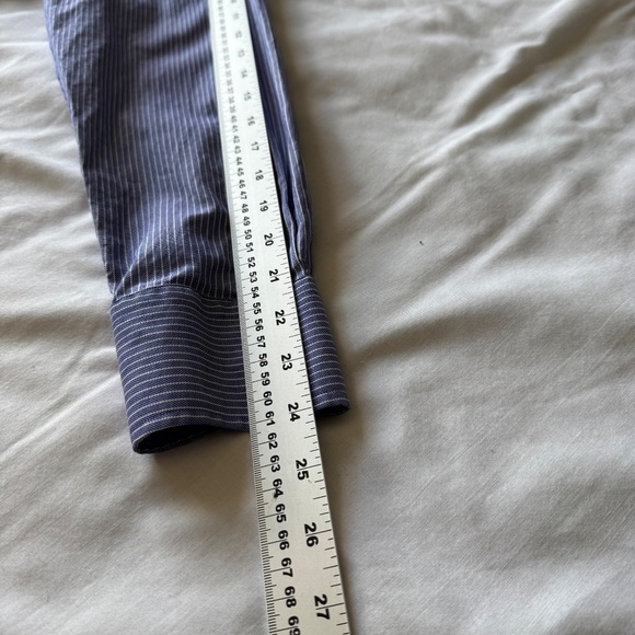 Spier & Mackay‎ Handmade Men's Pinstripe Long Sleeve Button Up Shirt Purple 16.5 - Picture 9 of 13
